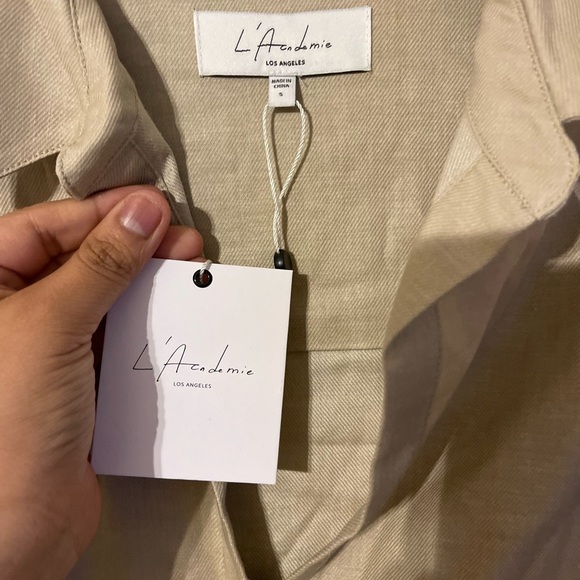 L'Academie Revolve Women The Mae Mini Dress in Oatmeal small NWT - Picture 3 of 9